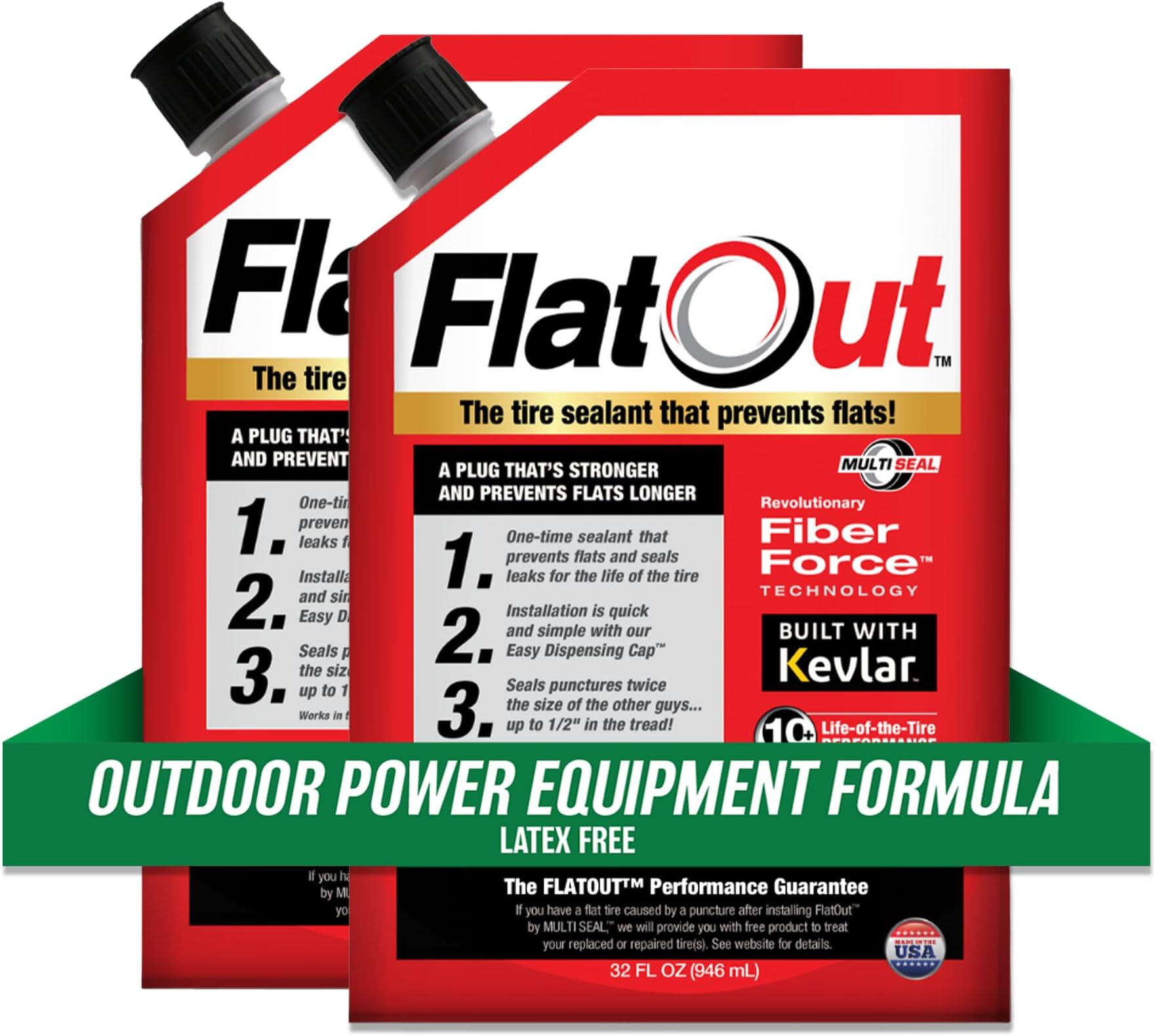 Off Road Tire Sealant, Outdoor Power Equipment Formula, Prevents Flat Tires, Fix a Flat Tire, Seals Leaks, Contains Kevlar, 32 Ounce Bag, 2-Pack