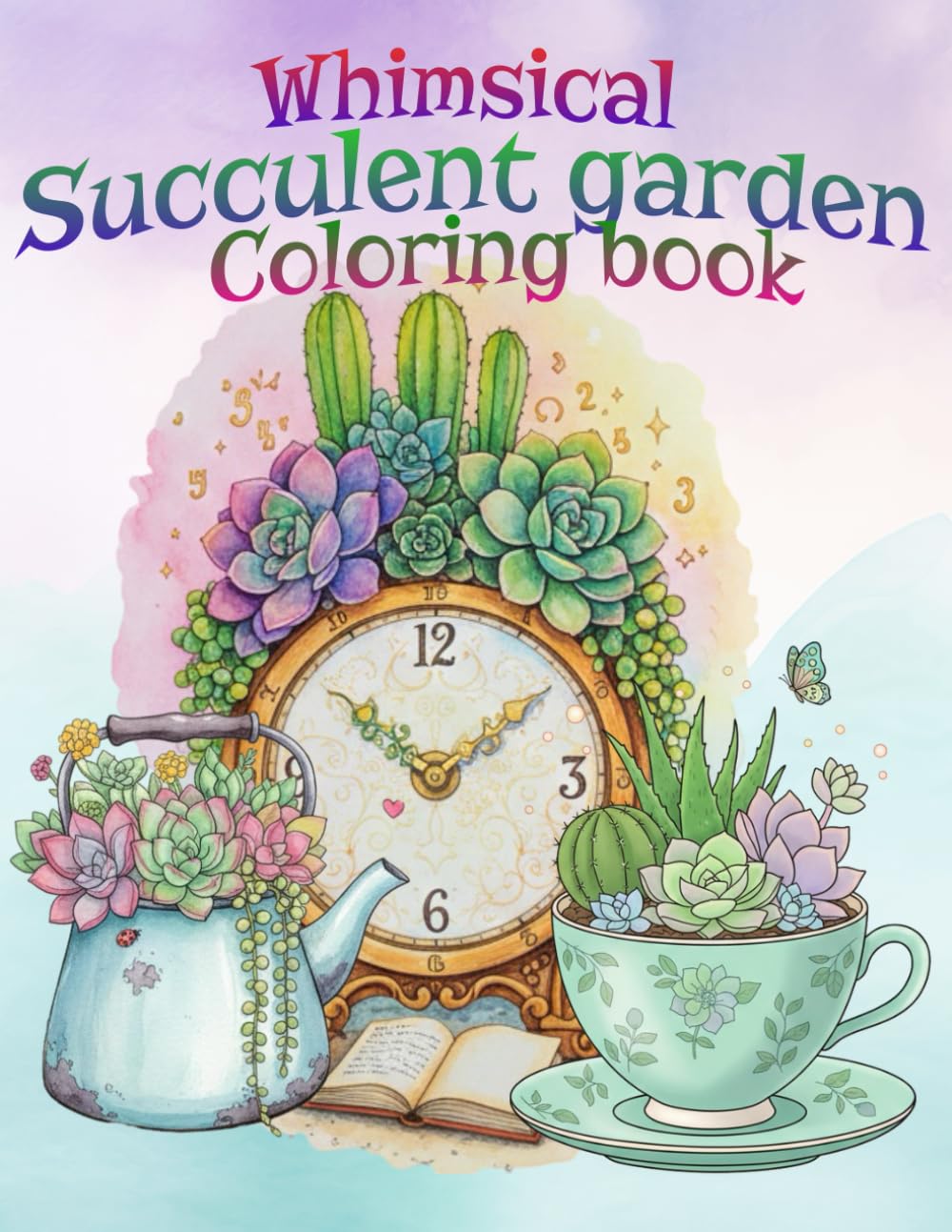 Whimsical Succulent Garden Coloring Book for Adults & Teens: Cute Cactus and Succulent Designs for Relaxation and Stress Relief: Adorable Botanical Illustrations for Mindfulness, Calm, and Creativity
