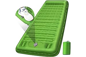 Backpacking Self-Inflating Sleeping Mat with Built-in Pillow and Foot Pump