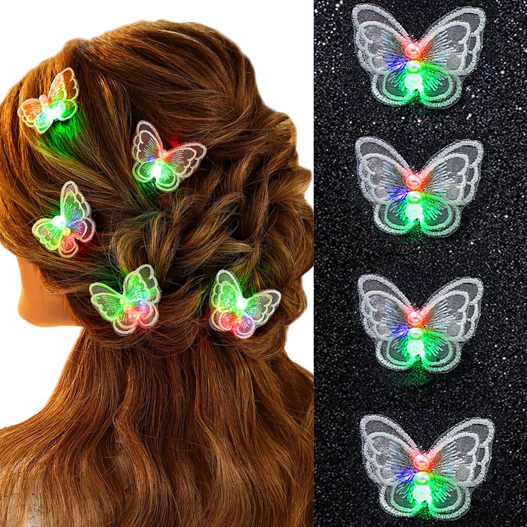 JEWEKY Light up Butterfly Hair Clips Christmas Hair Accessories Gift for Women