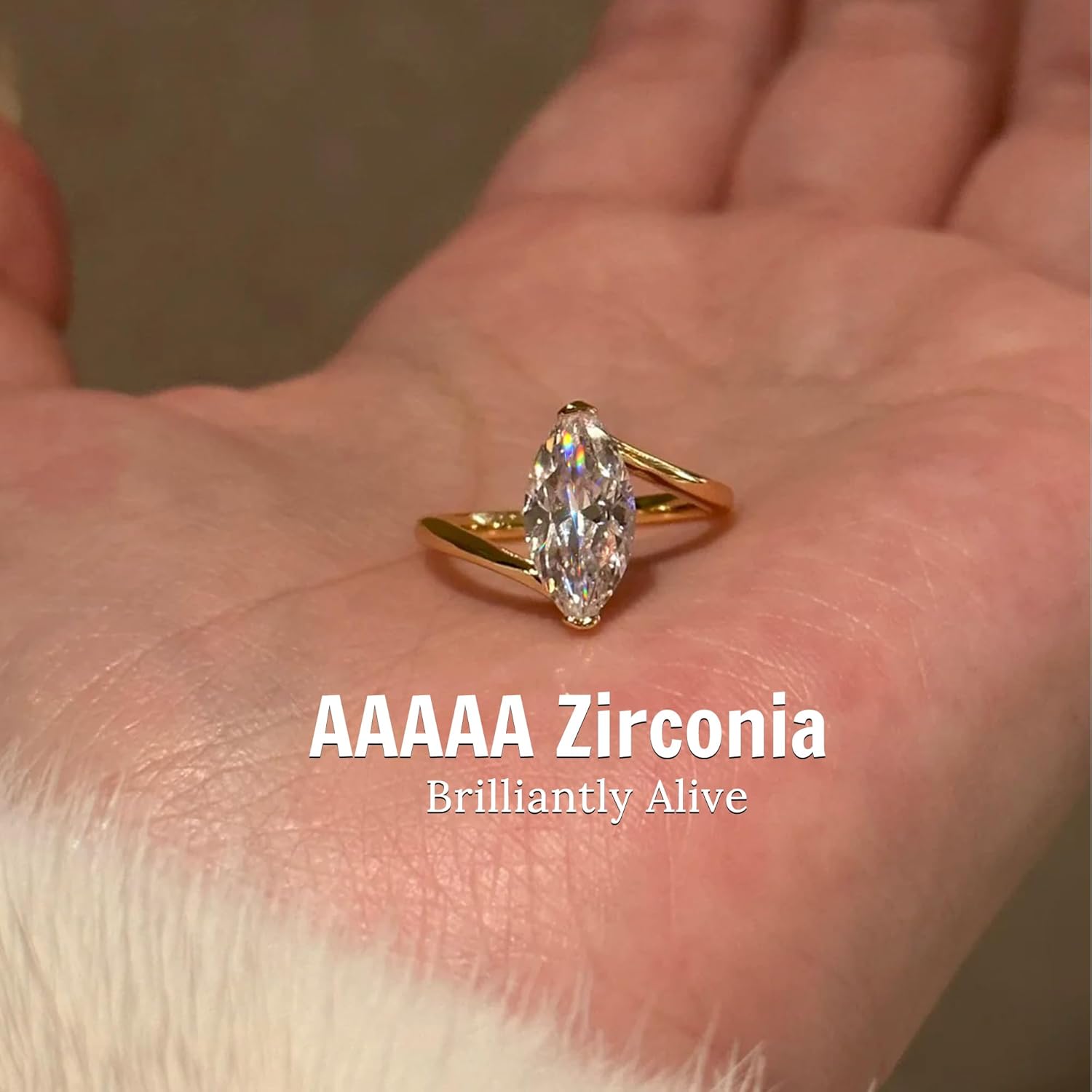 2CT Engagement Ring for Women Marquise Cut 925 Sterling Silver AAAAA Cubic Zirconia CZ Wedding Band Promise Ring For Women Solitaire Simulated Diamond Silver/Gold Size 5-10 - Image 5