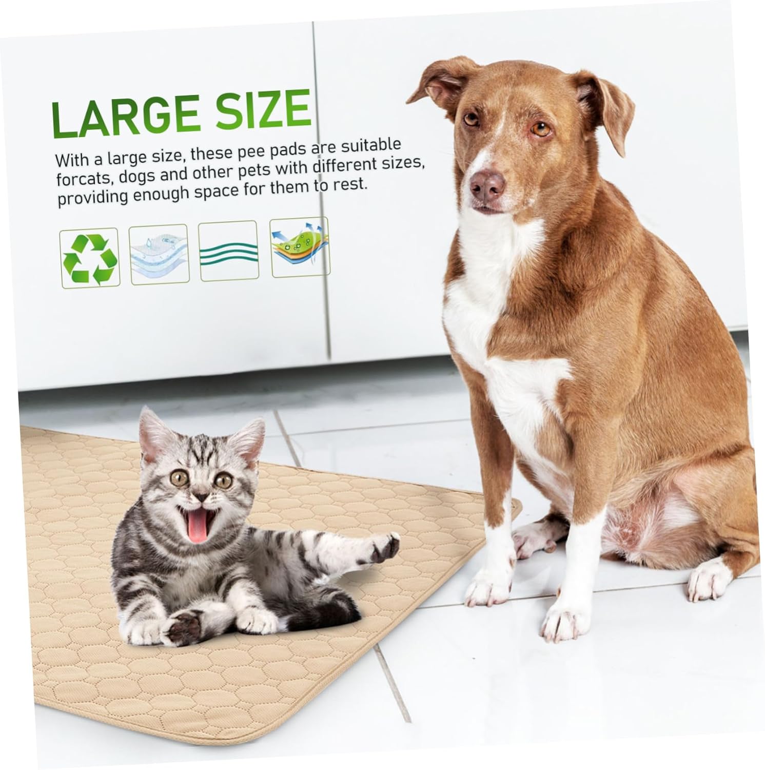 2pcs Dog Pee Pads Absorbent Puppy Training Mats Washable Pet Sheets for Use for Dogs Cats Easy to