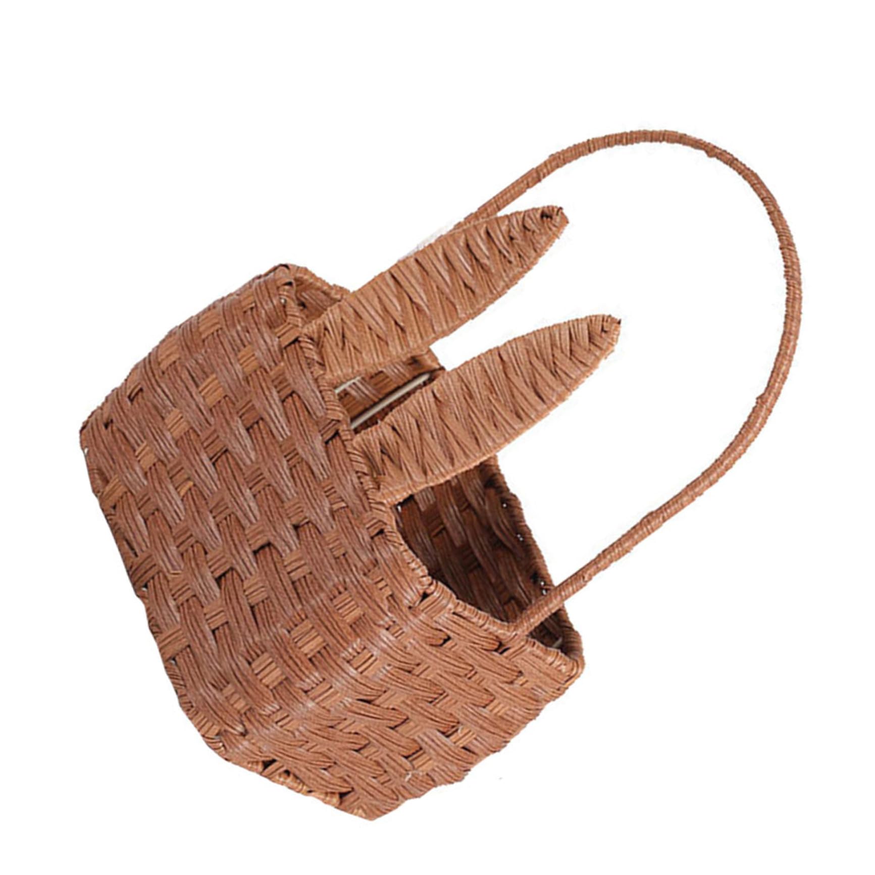 Panier de pique-nique Healvian tressé en plastique style osier pour le jardin