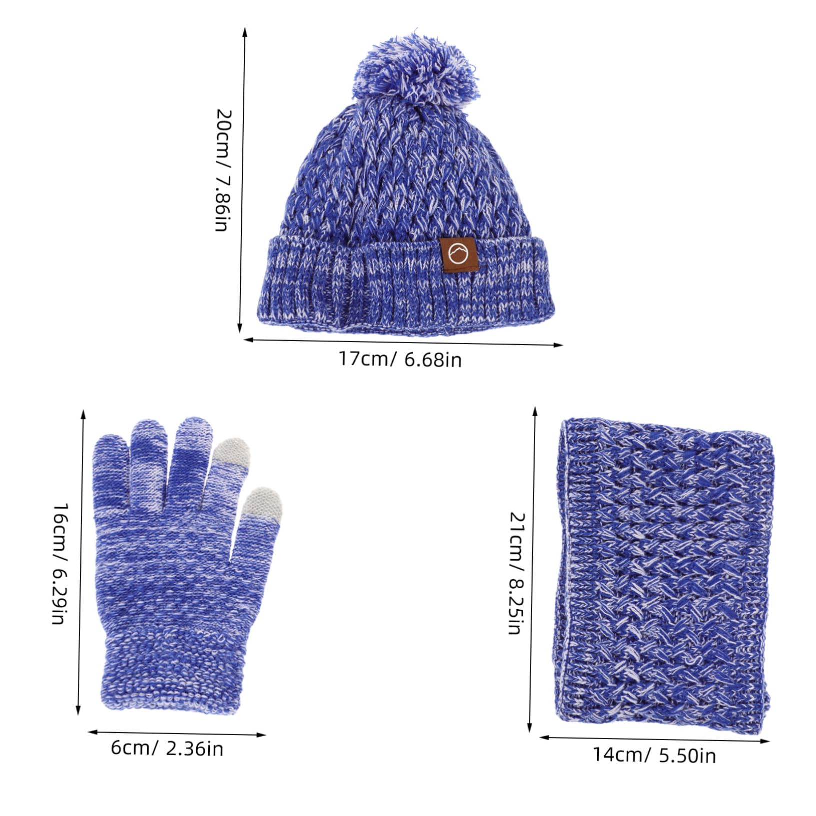 Didiseaon Infant Winter Hat Boys and Girls Hood Hat Scarf Pom Pom Beanie Scarf for Boys Girls Hand Knitted Warm Set Sky-Blue