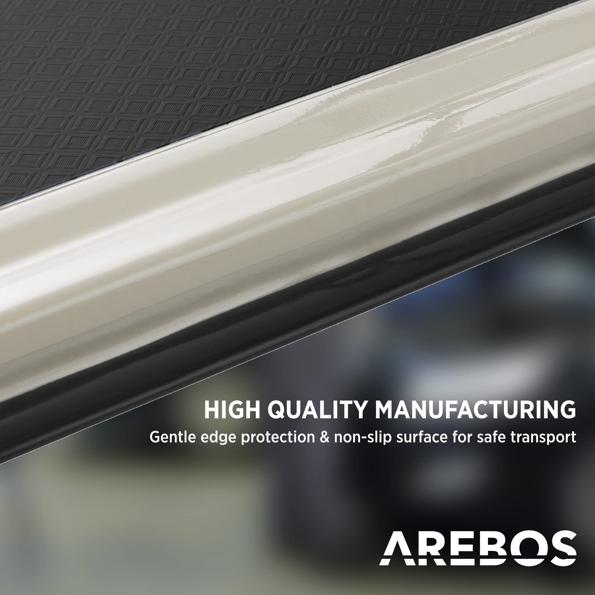 Arebos piattaforma carrello | Carrello portapacchi | Fino a 300 kg portata | con ruote girevoli | rivestimento antiscivolo | protezione bordi