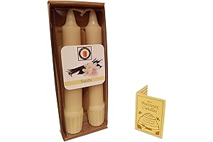 100% Pure Beeswax 6-Inch Vanilla-Scented Colonial Taper Candles