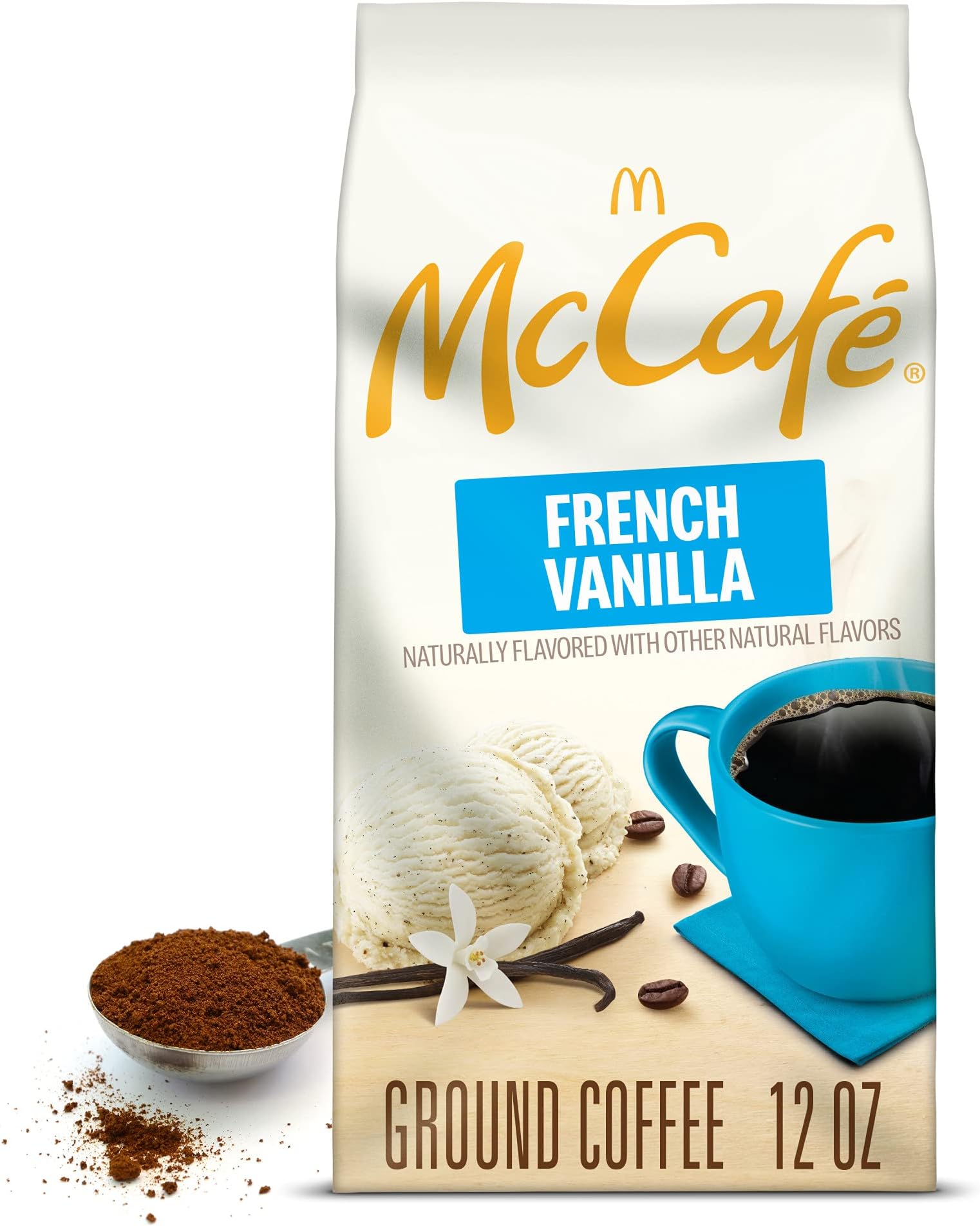 French Vanilla, Flavored Light Roast Ground Coffee, 12 oz Bag