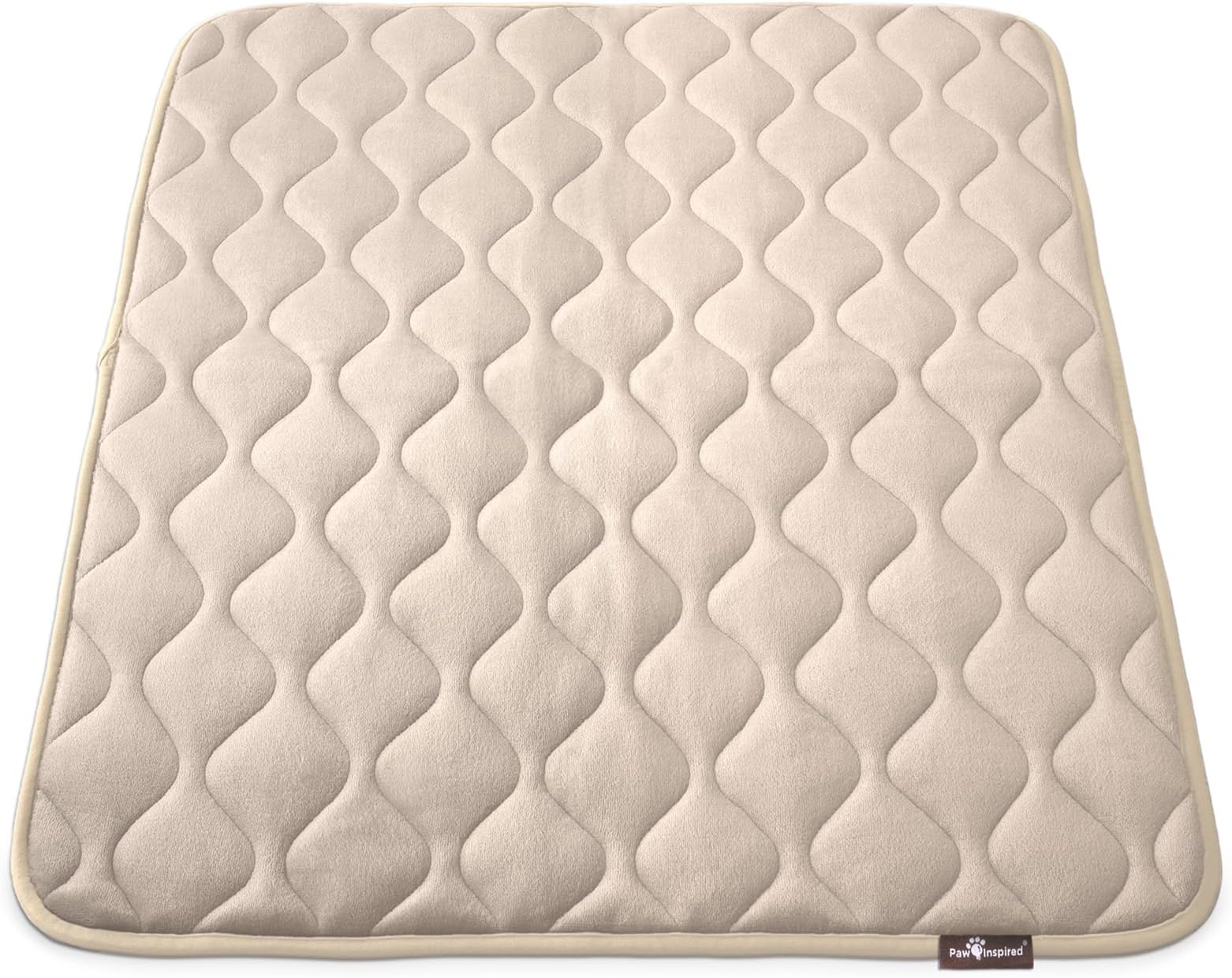 Paw Inspired Washable Padded Crate Mats for Dogs | 41โ x 28โ Size, Fits 42-inch Kennels | Leakproof, Reusable Plush Pet Pads (Tan)