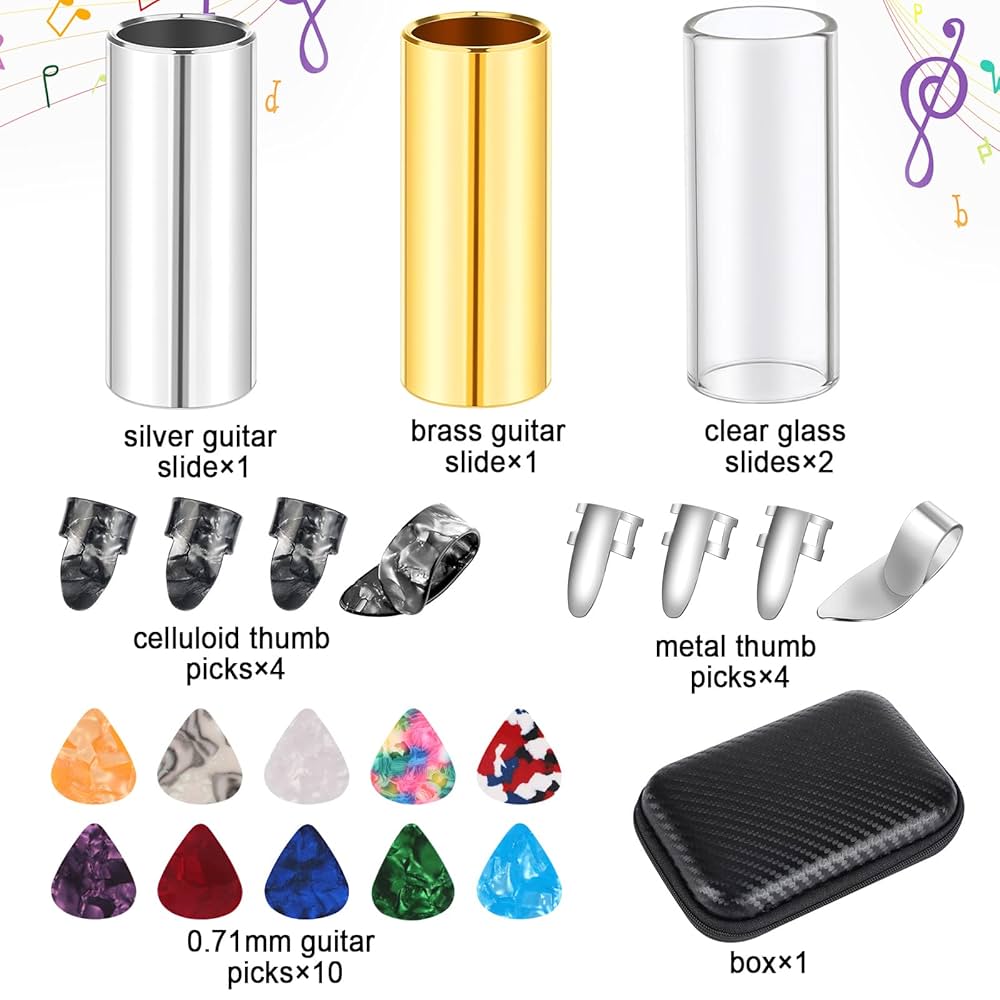 Amazon.com: Guitar Slide, 4pcs Augshy Medium Guitar Slides(1