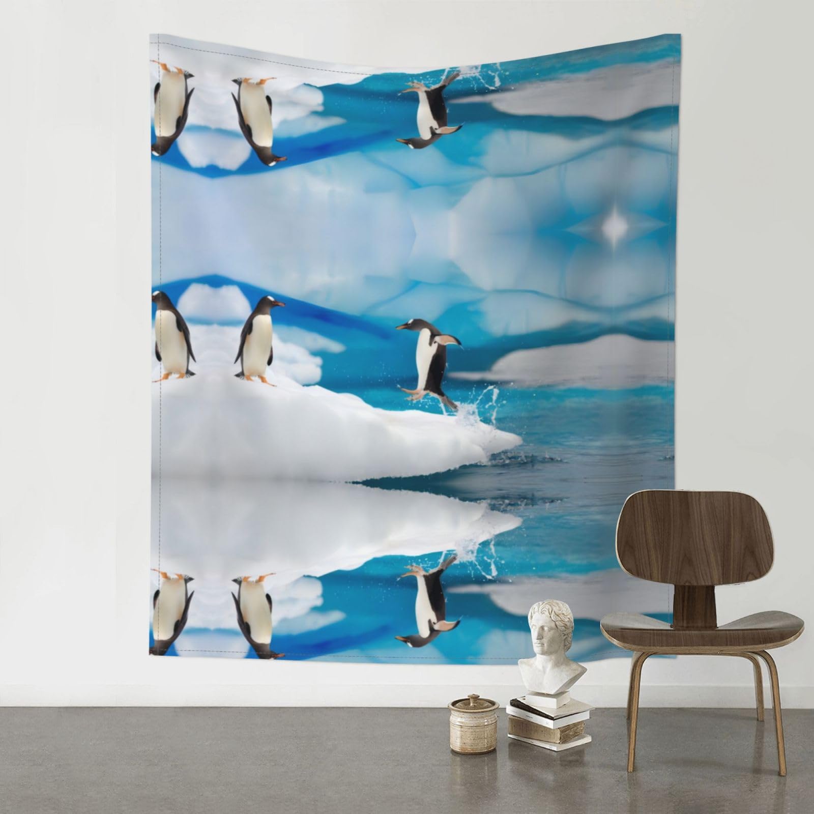 YYHWHJDE Playful Penguins Prints 60x51in Wall Tapestry – Elevate Your Space with a Versatile & Cozy Throw Blanket for Dorms, Beach & Home