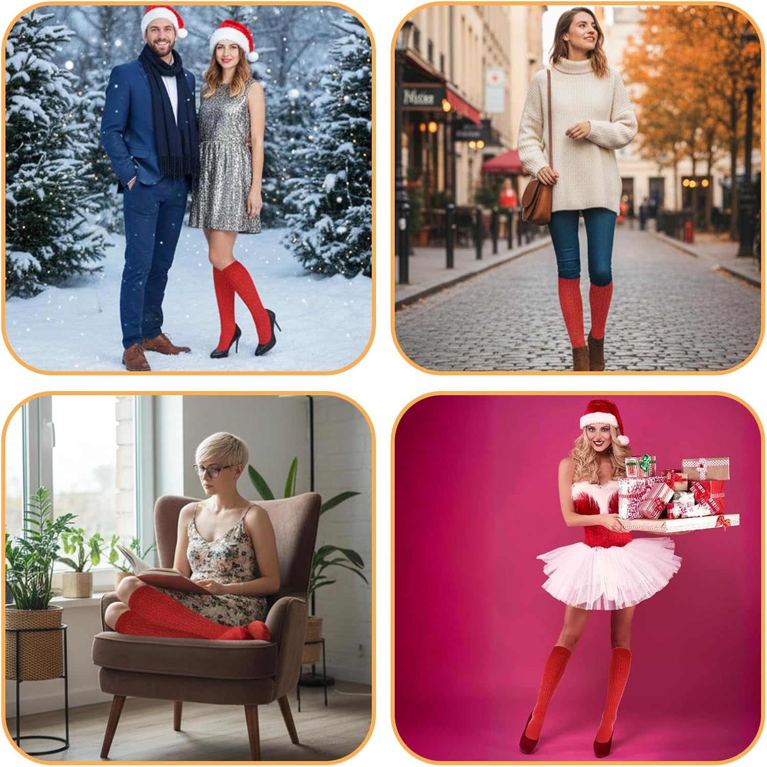 Slouch Socks for Women, Soft Knee High Tube Long Socks, Extra Long 80s 90s Neon Scrunch Sock Warmers Knit Boot Sock - Image 7