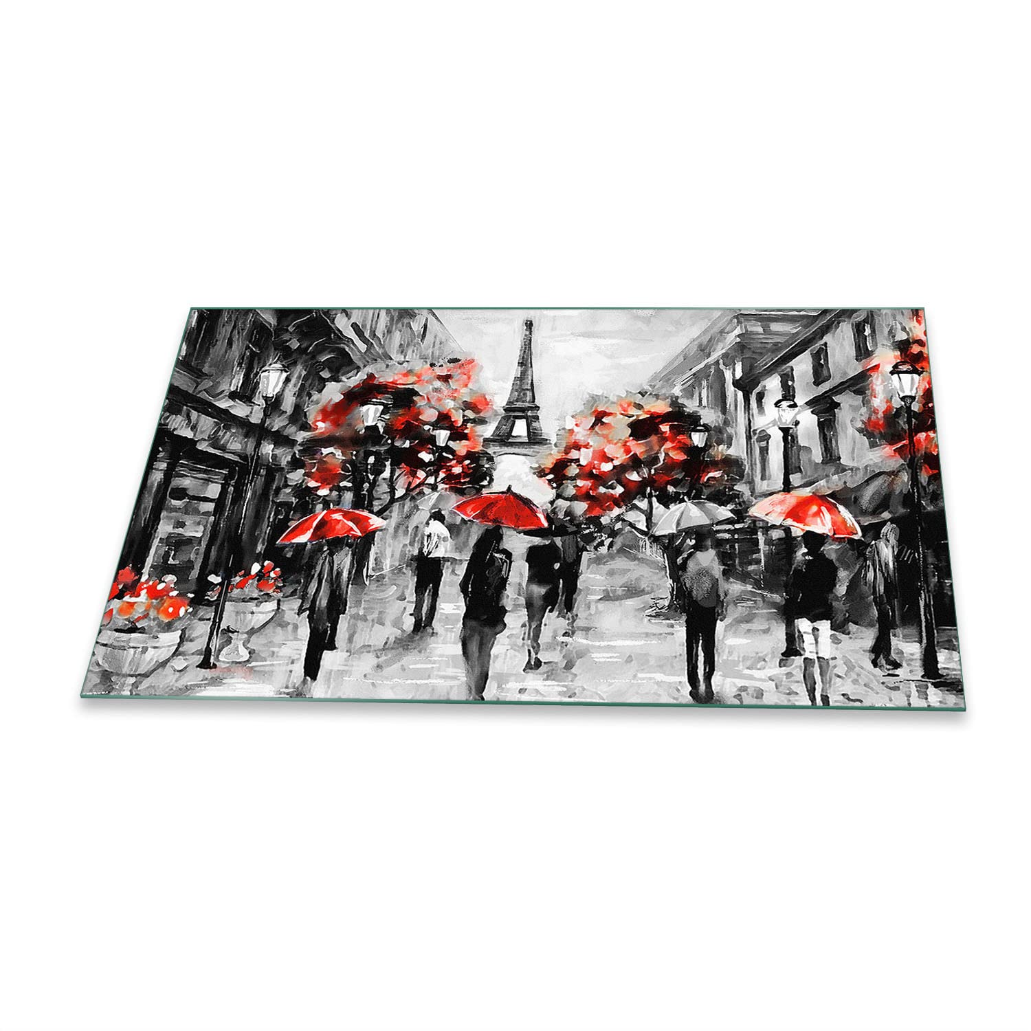 Decorwelt Piastra Copripiano Cottura In Vetro 90x52 Cm - Multiuso: Protezione, Tagliere, Sottopentola, Grigio, 4mm Di Spessore - 4