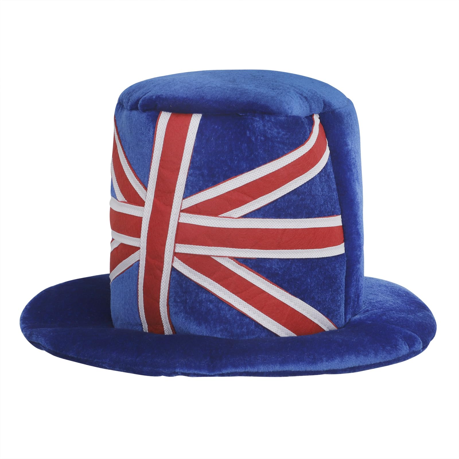GREUS National Flag Velvet Top Hat Funny Carnival Hat Plush Costume High Top Hat Vintage Top Hat for Halloween Dress up Party