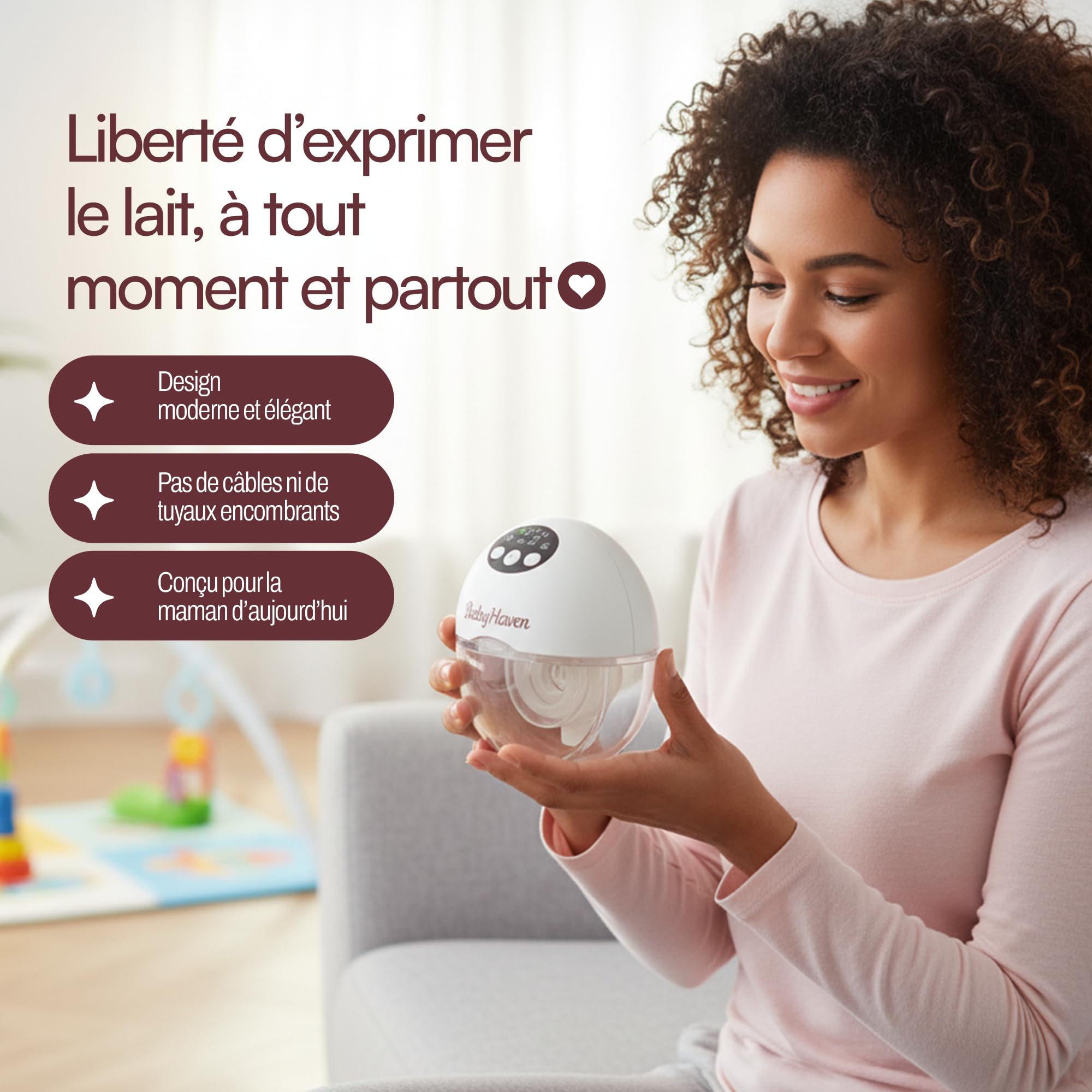 Tire lait Electrique mains libres double sans fil – Kit complet avec sac de rangement inclus – Ultra silencieux, 4 modes, 12 niveaux – Confort 17/19/21/24 mm – 160 ml
