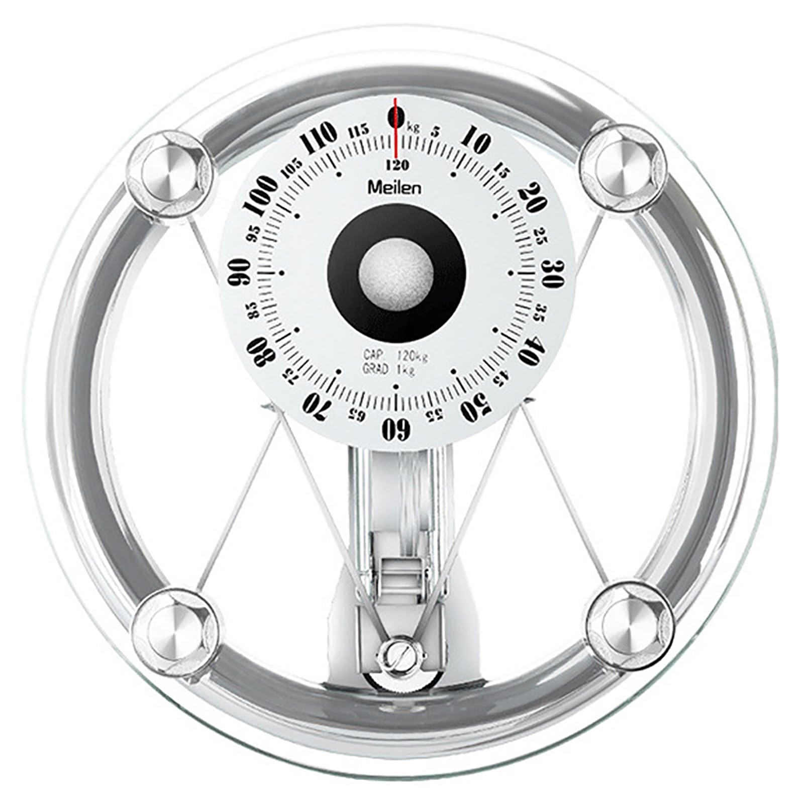Báscula mecánica de baño, báscula analógica profesional, capacidad de 120 kg, esfera grande de 155 mm, vidrio templado, ideal para uso doméstico y gimnasio