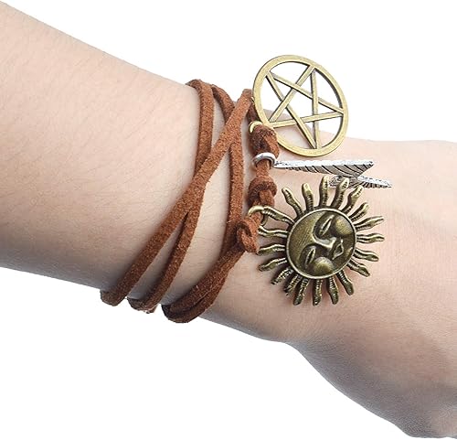 Miniatura 7 de Abalorios celestiales, 3.53 onzas (alrededor de 80-90 piezas) mezclados de sol, luna, estrella, colgantes de aleación antigua para fabricación de