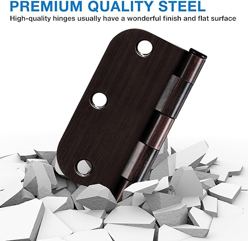 Vista 78 de Paquete de 6 bisagras redondeadas, radio de 5/8 de pulgada, herrajes para cabaña, bungalow, apartamento, casa rodante, rascacielos, habitación