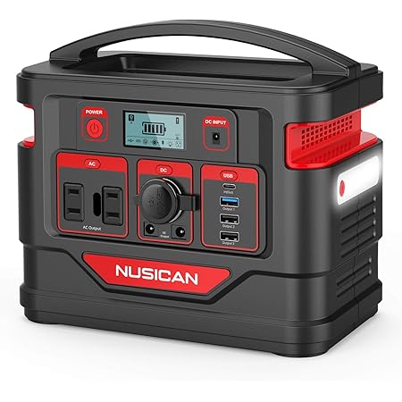 Nusican Peak 600W Powerful Portable Power Station 296Wh / 80000mAh Backup Battery Pack Power Supply with 110V AC Outlet/2 DC Ports/3 USB Ports, Solar Generator for CPAP Outdoor Advanture Load Trip Camping Emergency with LED light & PD 45W