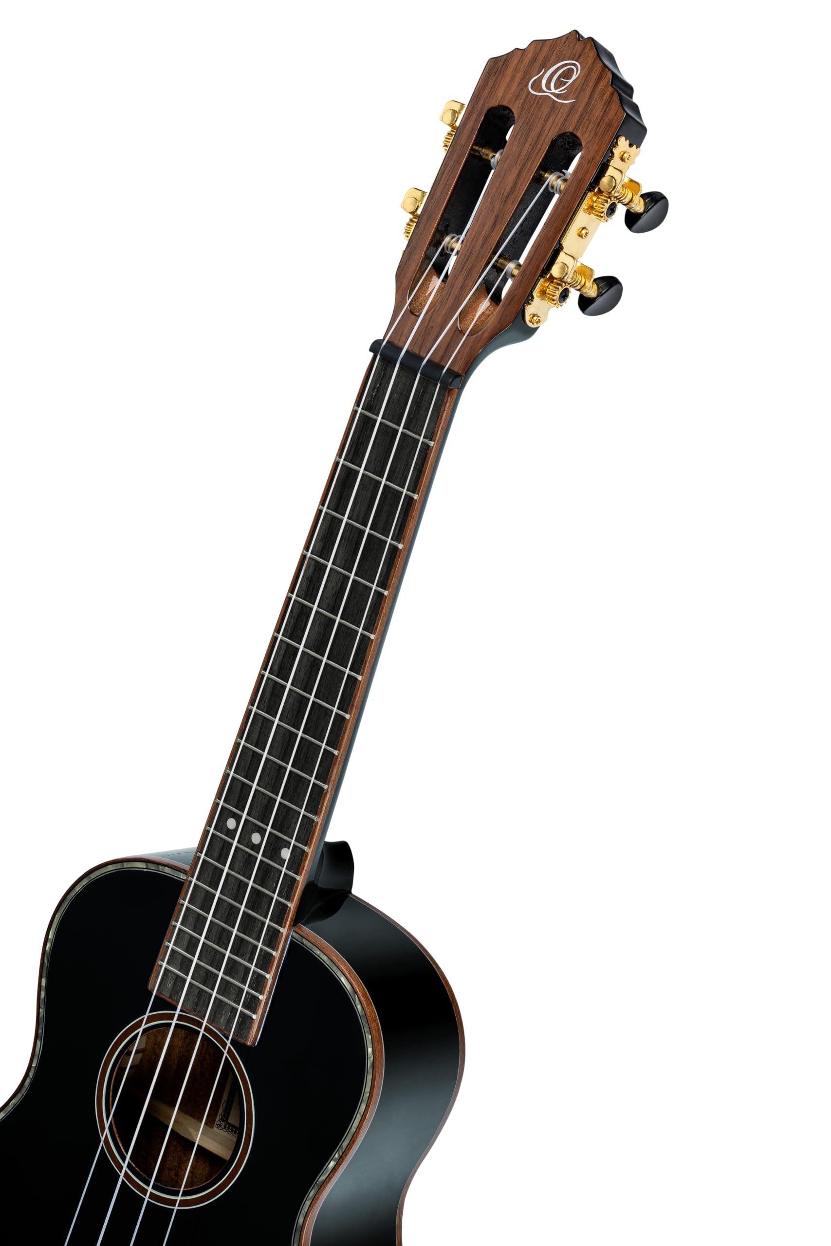 Ortega Guitars Konzert Ukulele Akustisch – Onyx Series – Inklusive Gigbag – Fichte, Mahagoni, Schwarz (RUOX-CC)