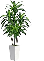 Flydeer 7FT Artificial Dracaena Tree with White Planter - Lifelike Fake Indoor Plant for Home Office Decor