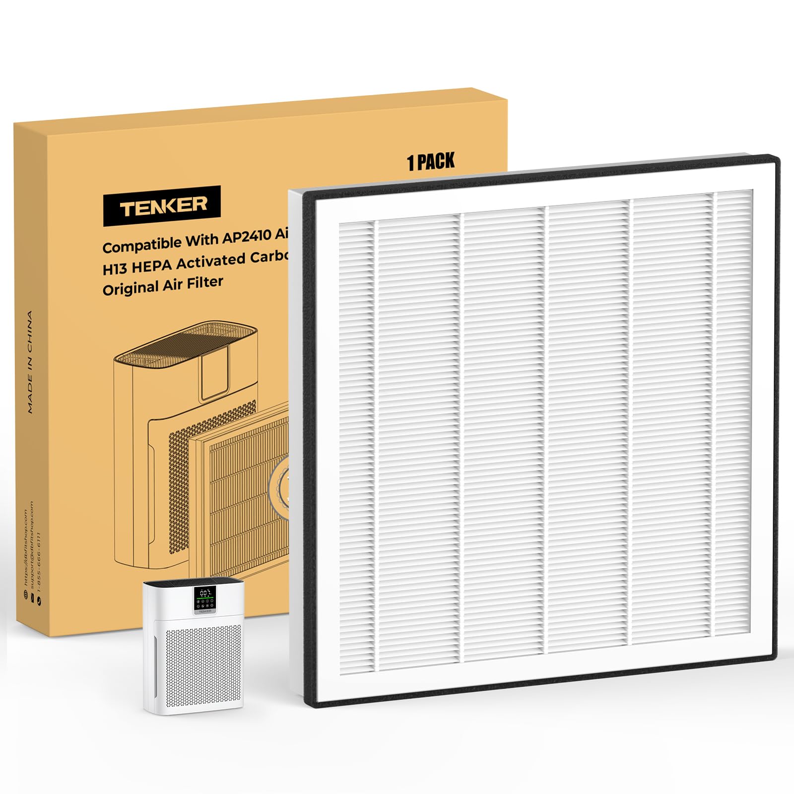 Filtre purificateur d'air TENKER rechange anti odeur particules fines