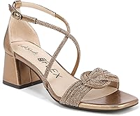 LifeStride Captivate Women's Strappy Rhinestone Block Heel Dress Sandals - 2.1" Comfort Heel for Weddings