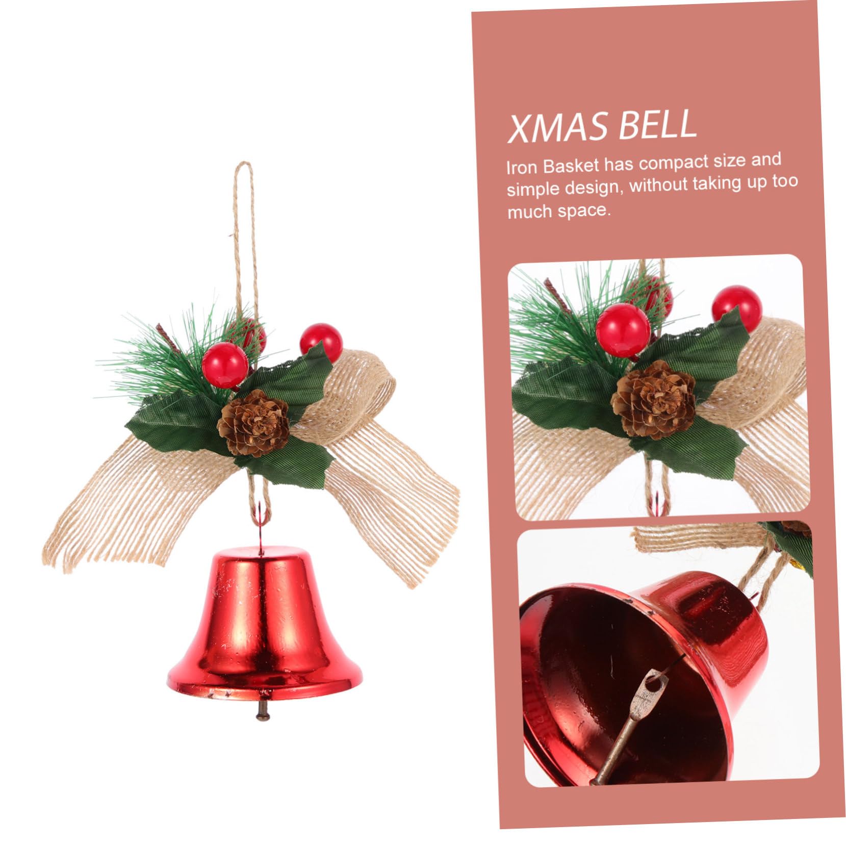 Cabilock 3 Set Campane Di Natale Festone Decorazioni Pendenti Natalizi Ciondolo Natalizio Decorazione Natale Ciondoli Natalizi Appesi Ornamenti in Stile Natalizio Metallo 2 Pezzi * 3