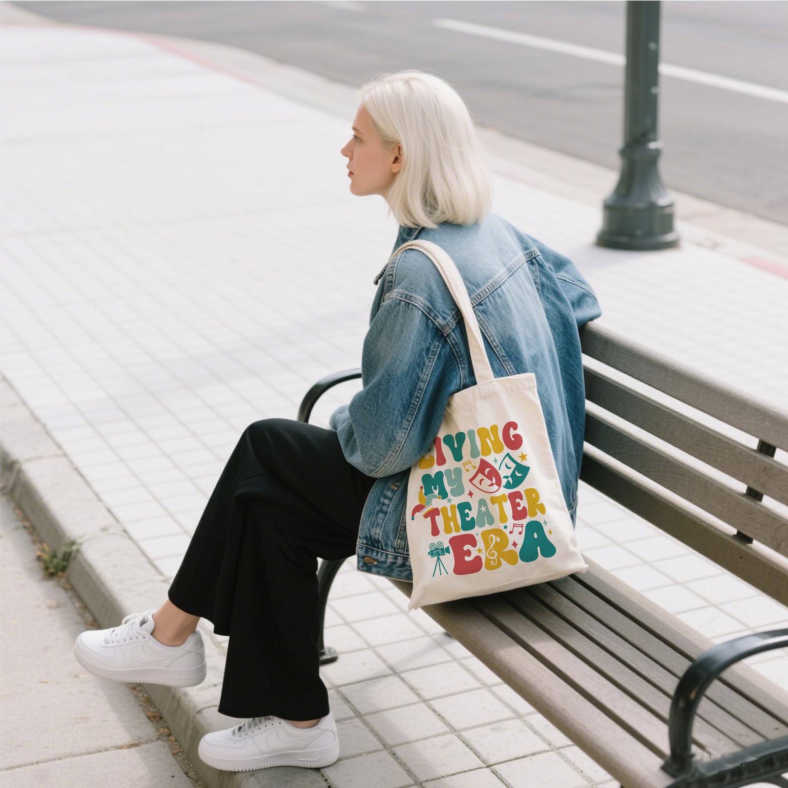Aesthetic Canvas Tote Bag for Women - with Magnetic Snap Closure & Zipper Inner Pocket Reusable Bag for Shopping