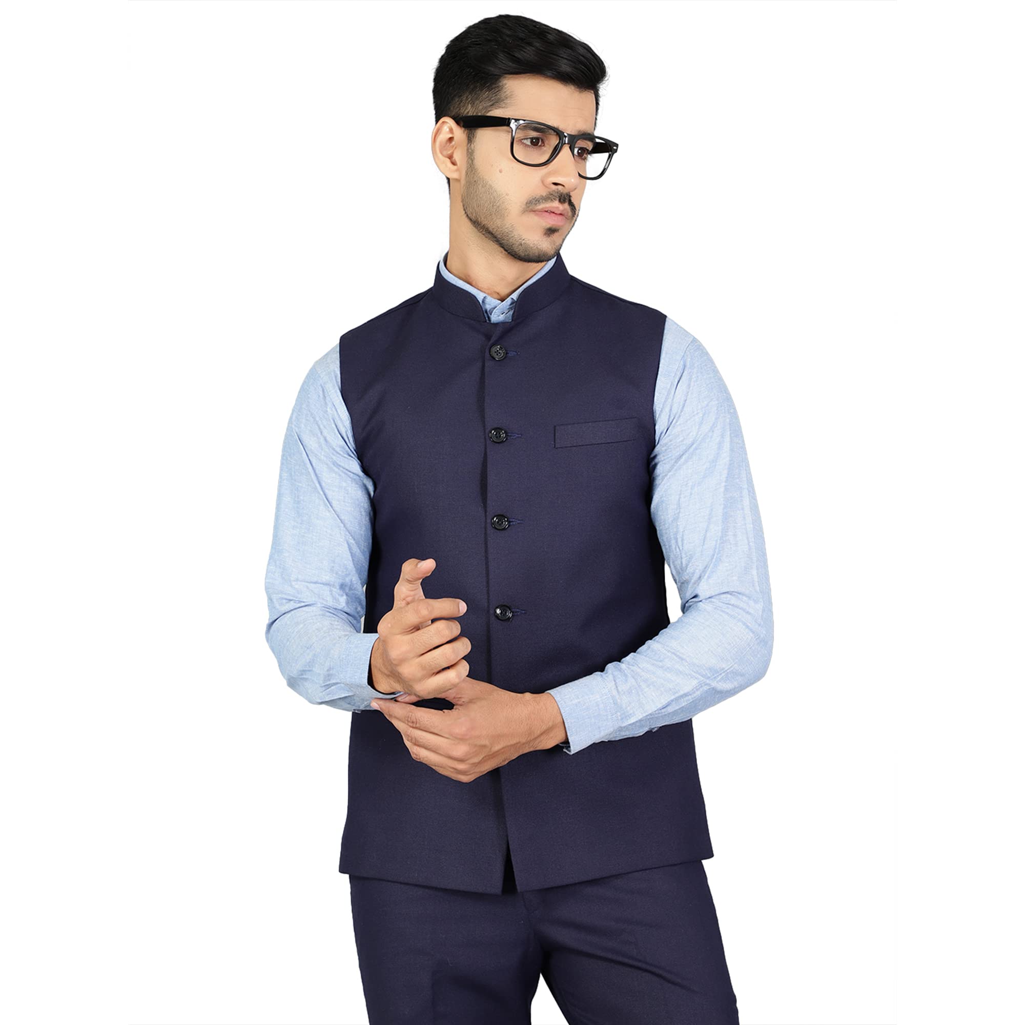 Mens Polyester Cotton Plain Vest and Trouser Set
