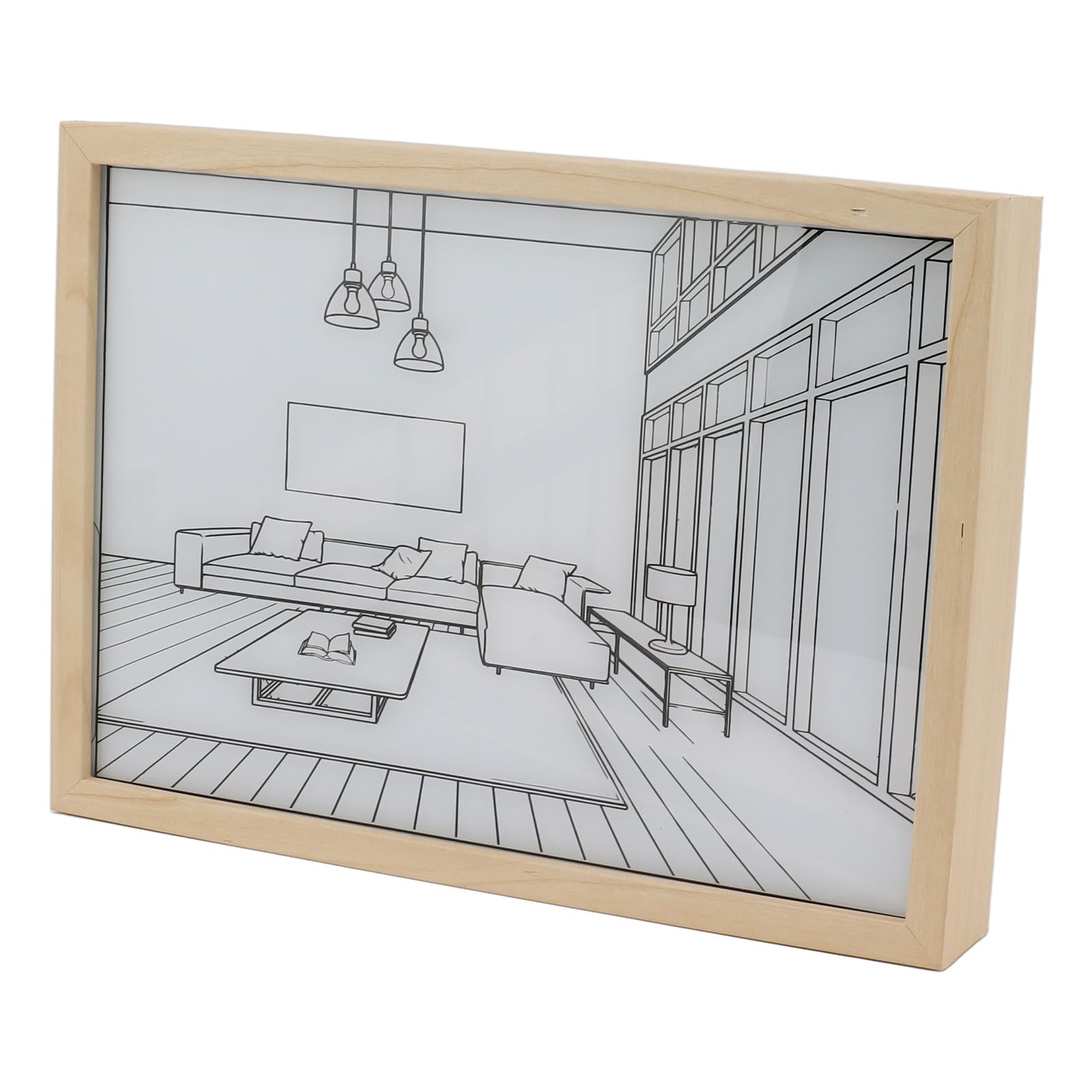 Arte de Pared Iluminado por LED, Sombra de Luz, Marco de Fotos, Decoración de Pintura, Modos Ajustables, Sensación Práctica y Cálida para Sala de Estar (Modelo 3)