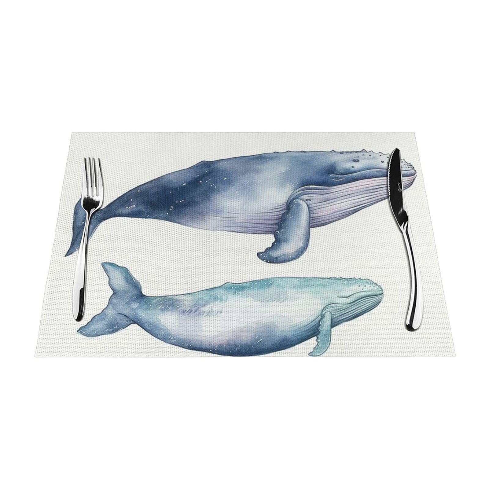 Tapis de table en vinyle bleu texturé haute résistance lavable lot de 6