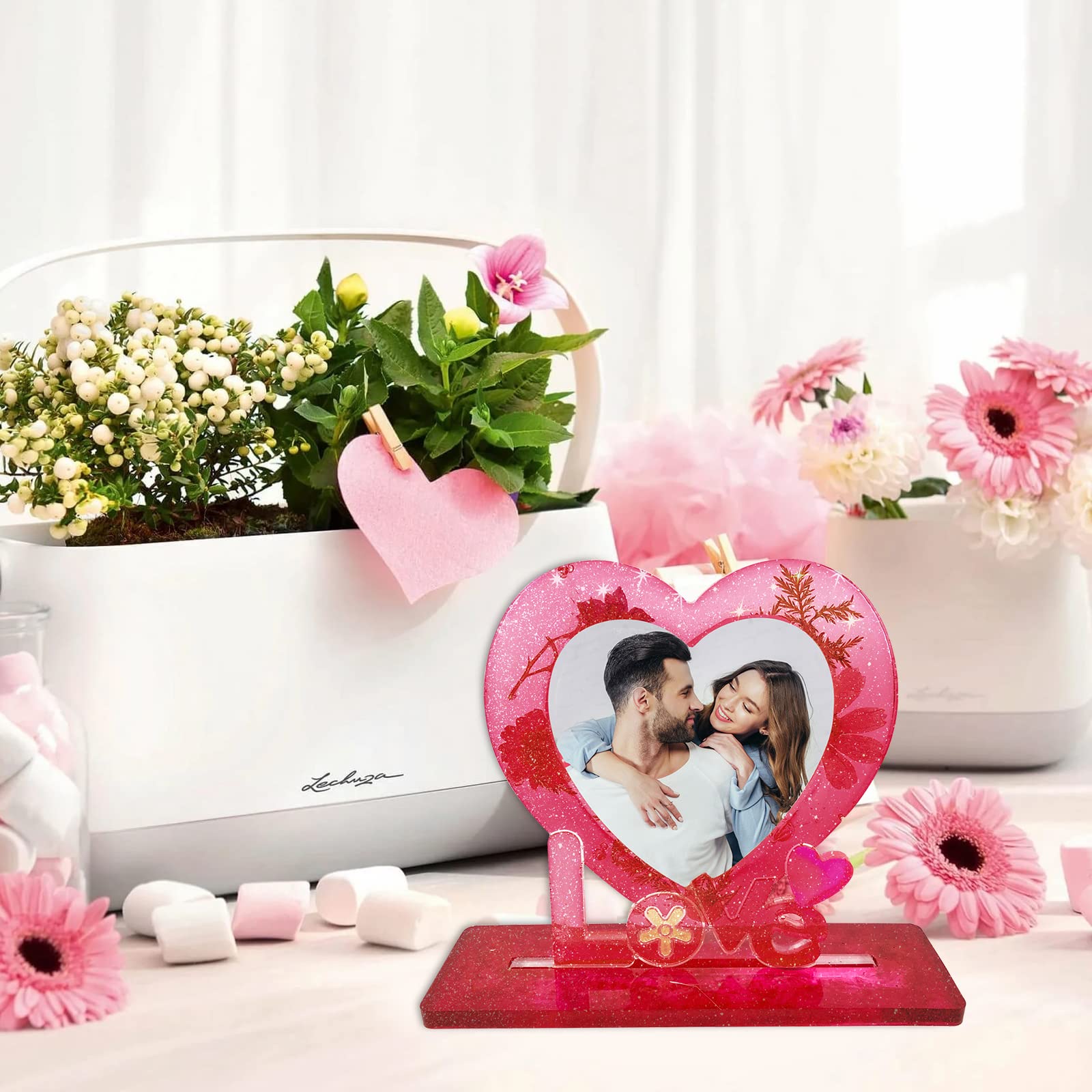Stampo In Silicone Per Cornice A Forma Di Cuore LOVE - Stampi Per Resina Fai Da Te Con Supporti - Crea Cornici Per Foto Personalizzate - 6