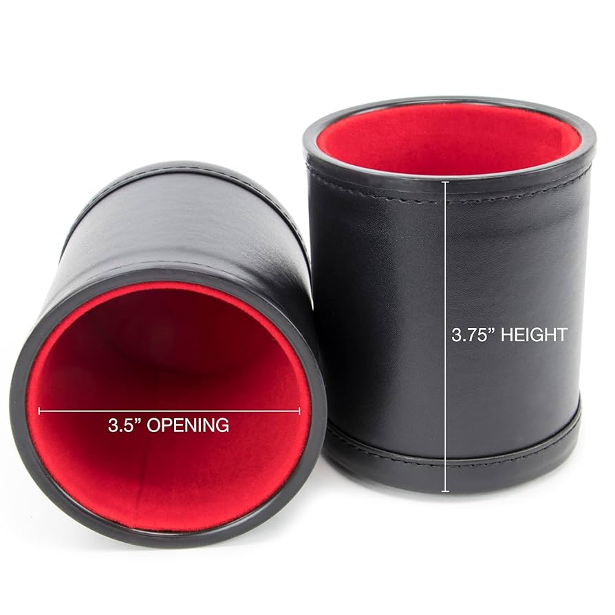 Amazon | Bundle of 5 Professional Dice Cups - Red Felt-Lined
