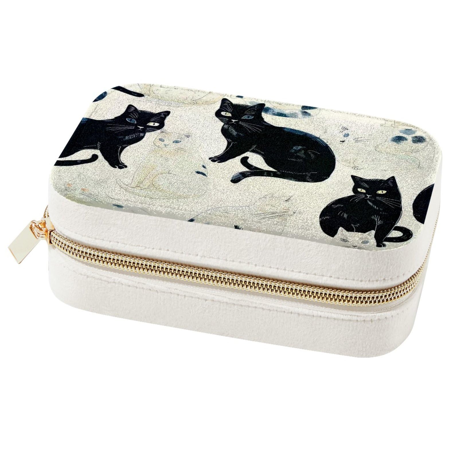 Boîte à bijoux chat noir et blanc : cadeau de demoiselle d'honneur