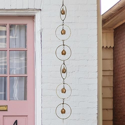 Miniatura 2 de Gralara Cadenas de agua de lluvia para desagüe de canalón, sustitución de bajante de canalón funcional y decorativo, repuesto para el hogar, campana