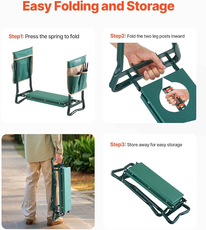 VEVOR Garden Kneeler and Seat Heavy Duty, Kneeling Bench for Gardening image 7
