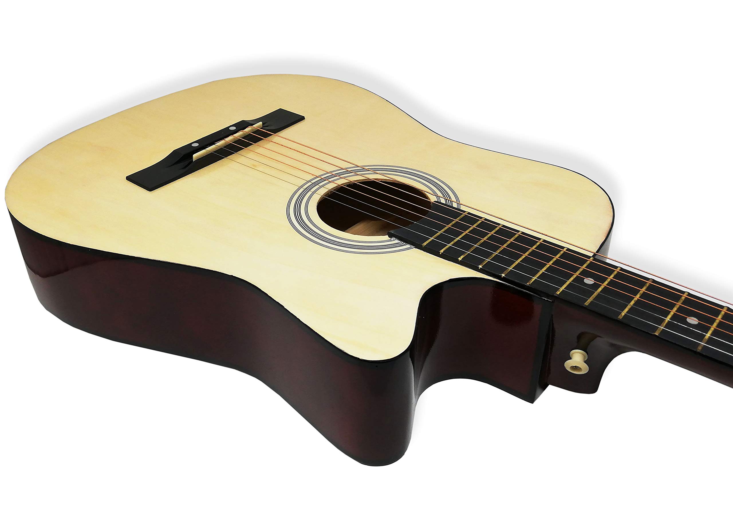 Chitarra classica acustica finitura naturale in legno, tradizionale 4/4 misura 96cm con corde in acciaio (Legno)