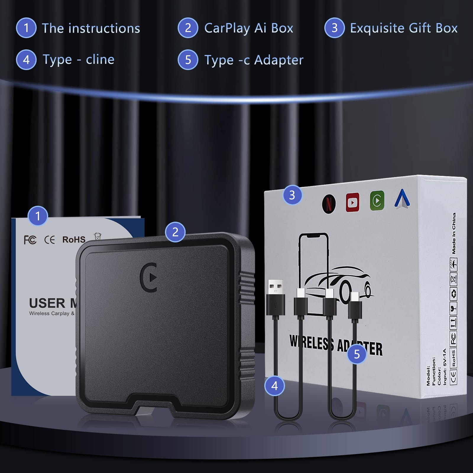 ワイヤレスCarPlay AIボックス 2025年最新アップグレード版 Amazon.com: 2025 Car Play AI Box Multimedia Video Box