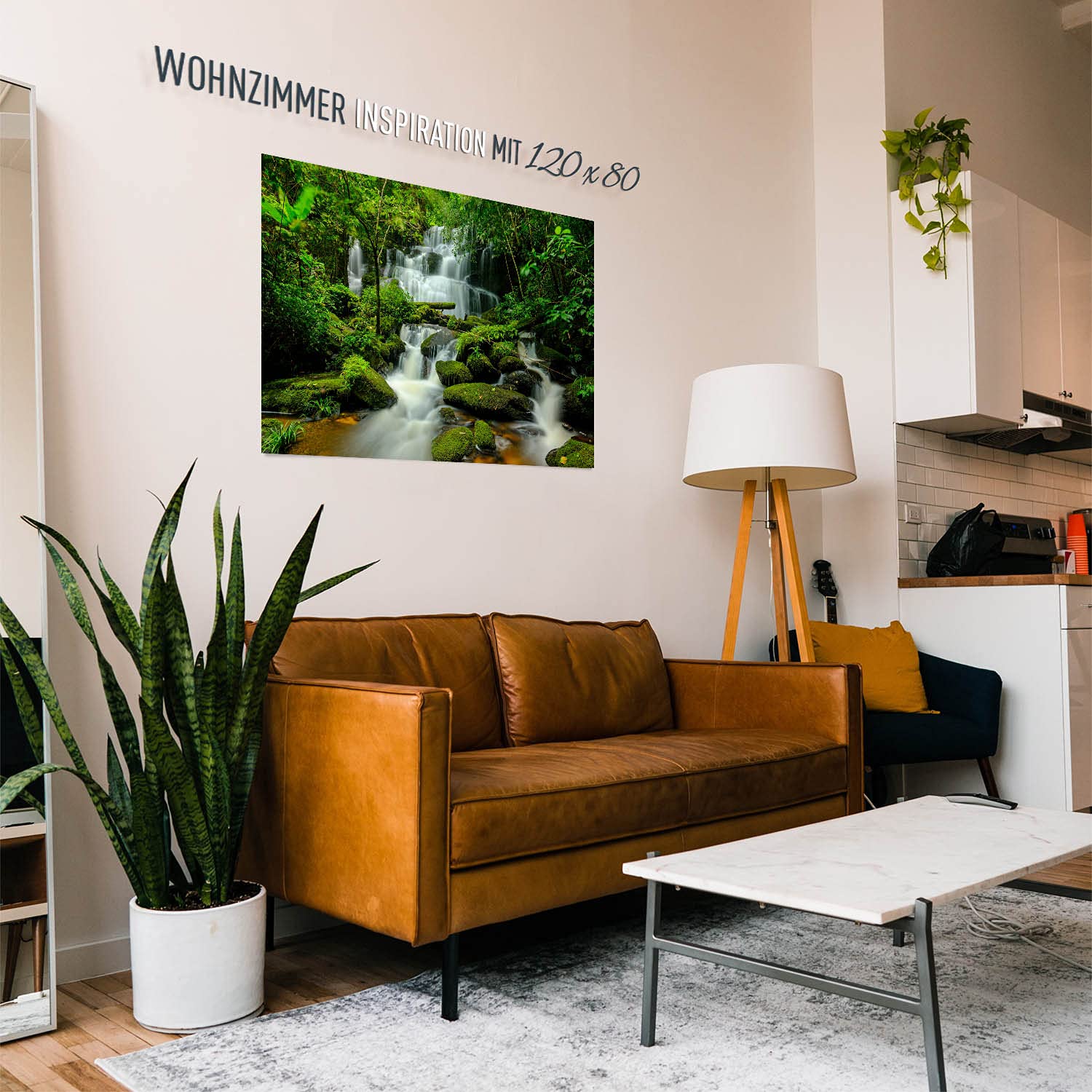 BilderKing Wandbild Wasserfall Regenwald - 200cm x 150cm Poster matt