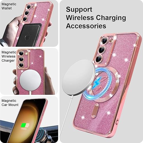 Miniatura 3 de BITOBE Funda diseñada para Samsung Galaxy S23 Plus con purpurina, chapado de TPU suave, de lujo, brillante, a prueba de golpes, con protección de