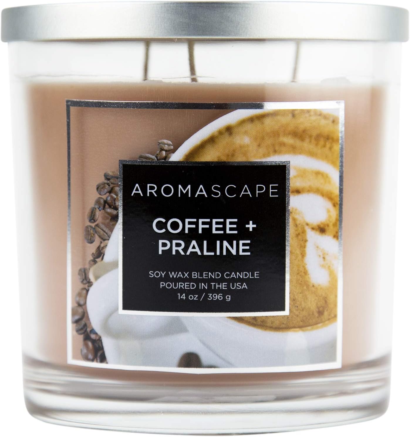 Aromascape PT41461 3Wick Scented Jar Candle, Coffee
