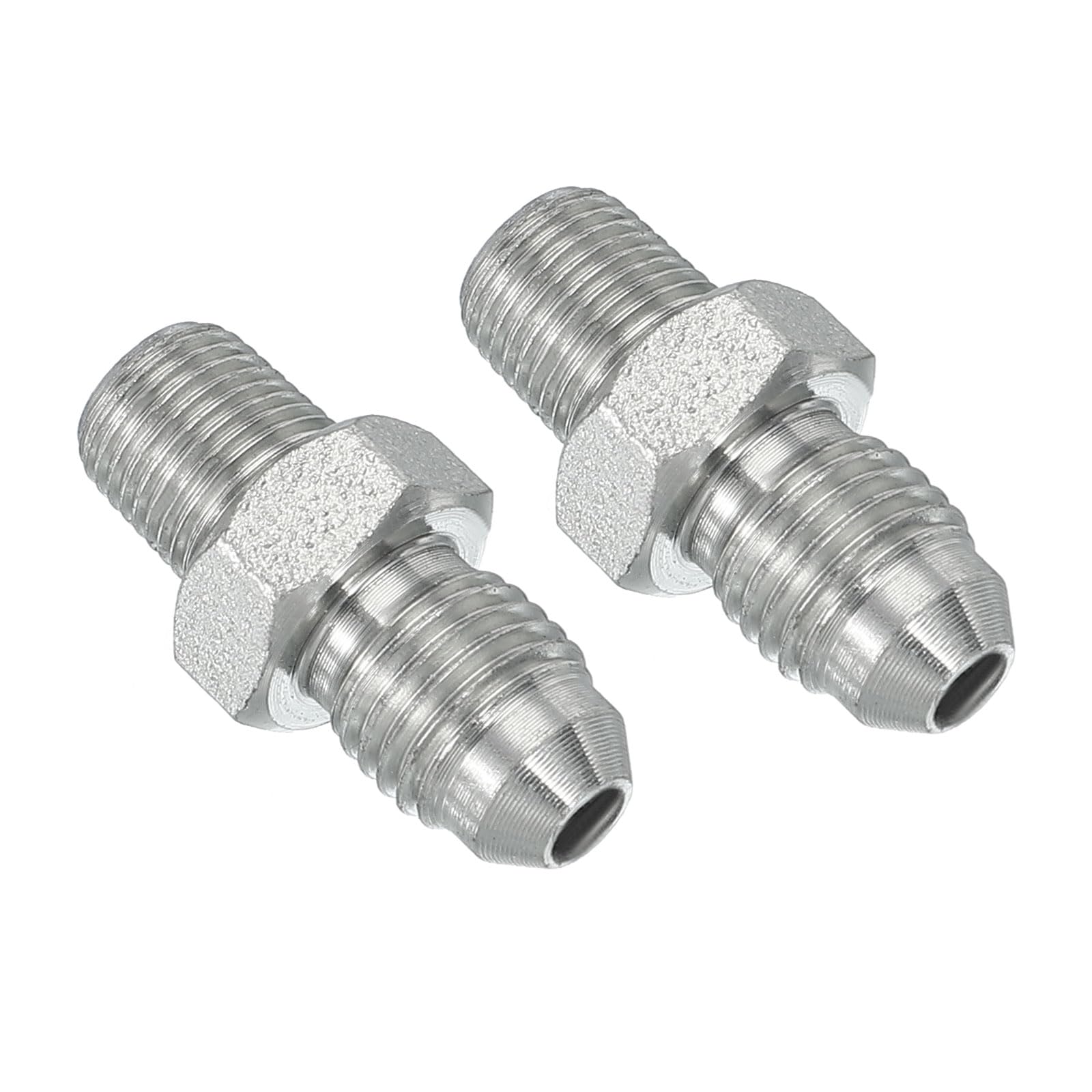 PATIKIL Pipe Adapter Connector 7/16" Male 74° Flare JIC x 1/8" Male 2pcs