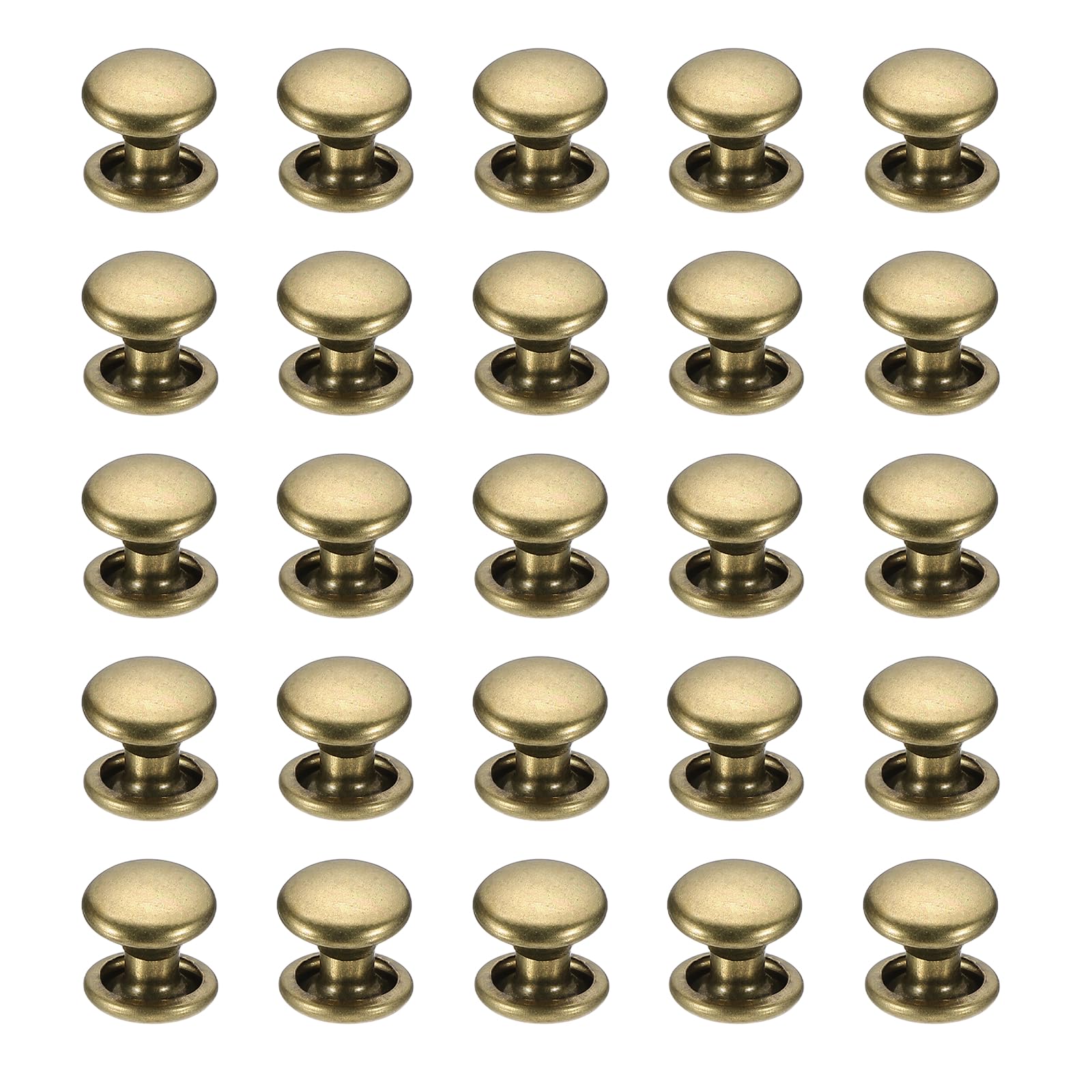 PATIKIL Leather Rivets, 160Sets Carbon Steel Double Cap Rivet Kits Craft Replacement Accessories for Handbags Belts Clothes Shoes, Coppery (6 x 8 Mm)