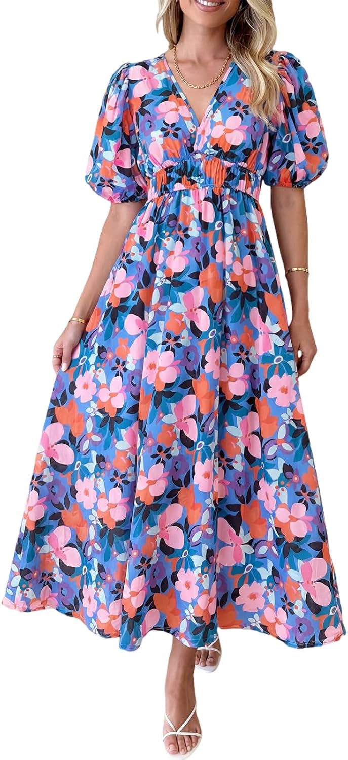 Women's Summer Floral Maxi Dress Spring Wedding Guest Dress 2026