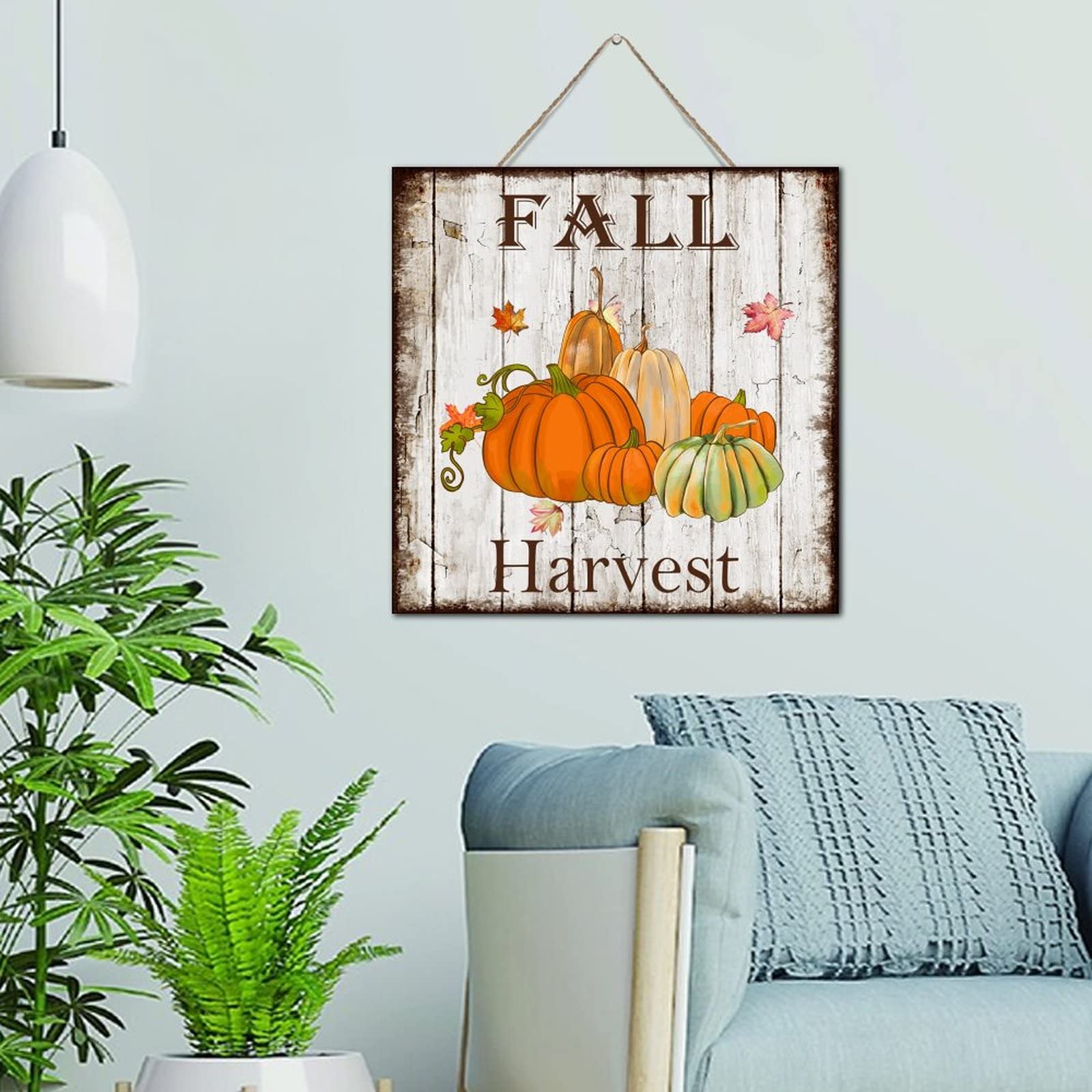 Plaque en bois d'automne de qualité artisanale, décoration chic 30cm pour Thanksgiving