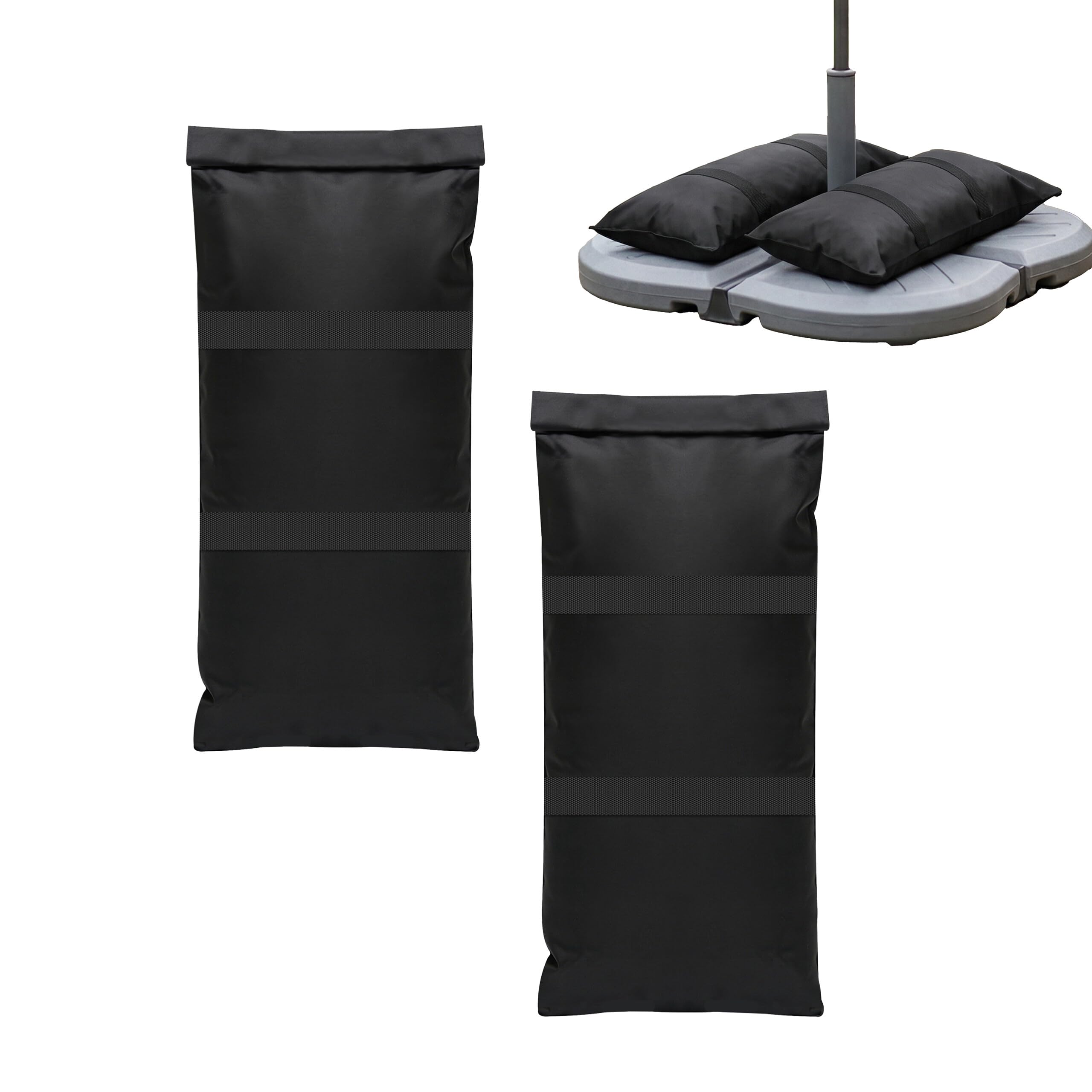 Sac de lest parasol déporté et trampoline pour sécuriser le jardin en été