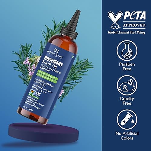Miniatura 7 de Botanic Hearth Aceite capilar para el crecimiento del cabello  Aceite de romero para el crecimiento del cabello con biotina, ricino y jojoba  Aceite