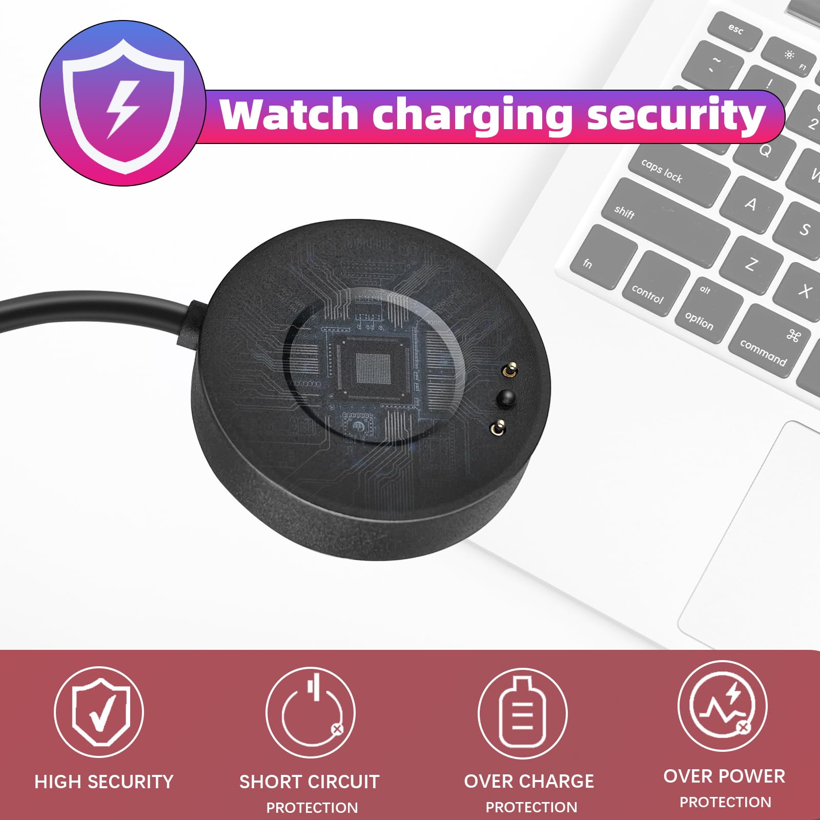 sciuU Magnetyczny kabel do ładowania kompatybilny z Withings ScanWatch / Scanwatch Horizon, elastyczny kabel do ładowania, przewód USB, szybka ładowarka ze złączem magnetycznym