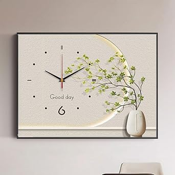 Electric Meter Box Decorative Painting with Clock, Decorative Fuse Box Cover Cabinet, Hide Electrical Panel Meter Breaker Wall Mounted Cover for Home OfficeColor C-R,45x35cm/17.7x13.8in