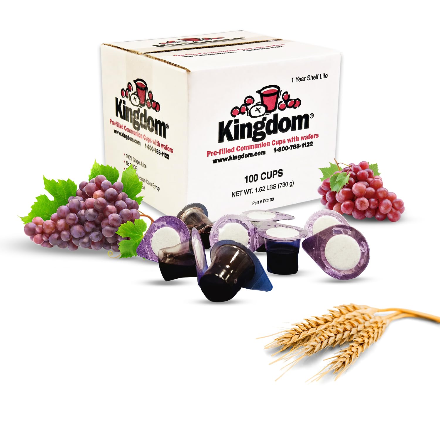 Prefilled Communion Cup with Wafers(100 ct-red juice) Sealed in a Single-Serving Container with Upto 1-Year Shelf Life, Perfect for Holy Eucharist Celebration in Hospitals,Summer Camps, and